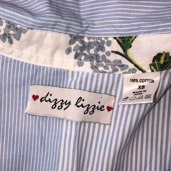 Dizzie Lizzie blue striped dress size xsmall - Picture 3 of 6